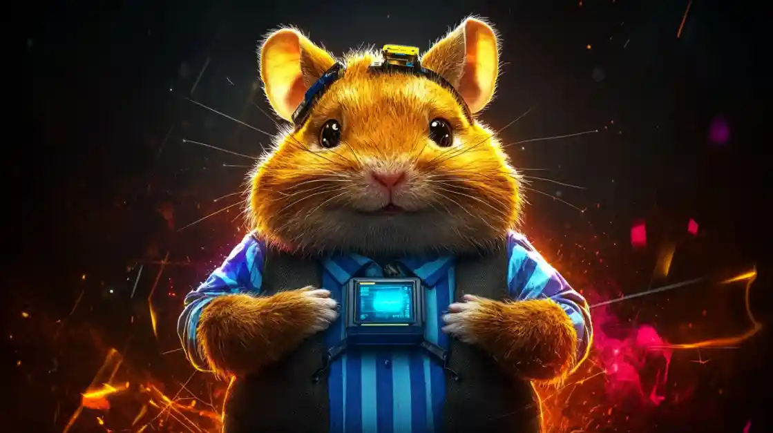 A cute and tech-savvy hamster character wearing a vest and a headset, with a friendly expression, representing the playful and innovative spirit of tk333.